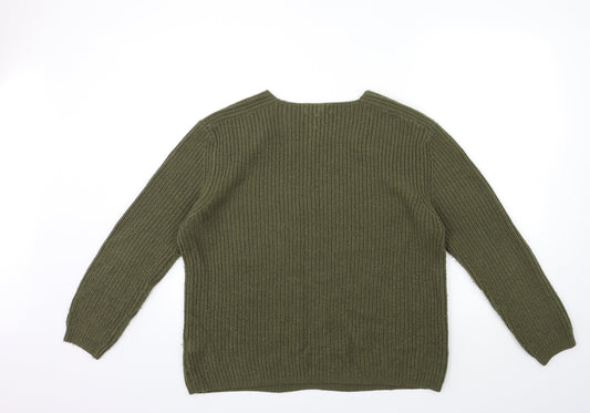Peacocks Womens Green Knit Pullover Jumper Size M