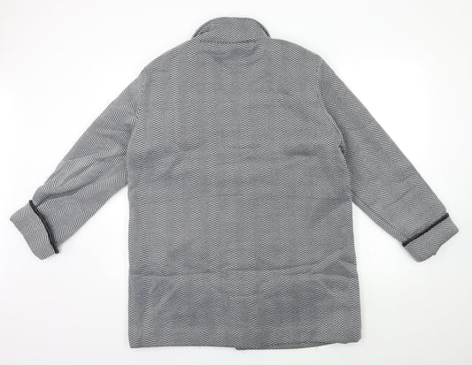 Anne De Lancay Womens Grey Striped Jacket Coat Size 20