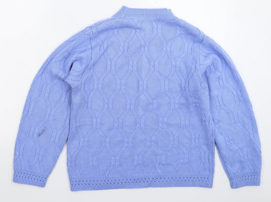 Beau Monde Womens Blue Knit Pullover Jumper Size 12