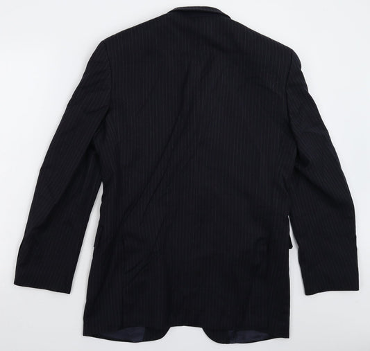 Alto Mens Blue Striped Jacket Suit Jacket Size 38