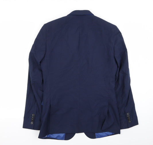 Harry Brown Mens Blue Jacket Blazer Size 36