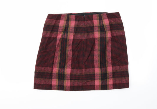 Gap Womens Pink Check A-Line Skirt Size 6