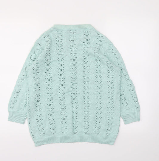 Mia Moda Womens Blue Pullover Jumper Size M