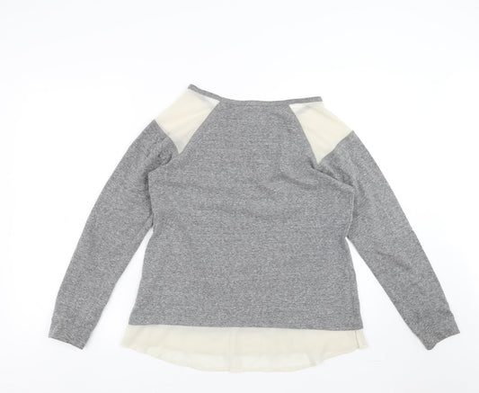 Maison Jules Womens Grey Pullover Jumper Size M - beaded