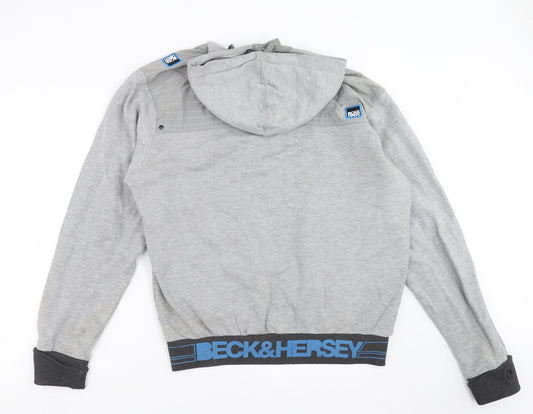 BCK & HRSY Mens Grey Henley Jumper Size XL