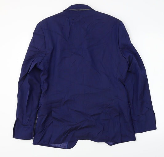 wool rich blend Mens Blue Jacket Blazer Size 40