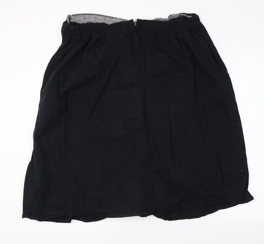 Afibel Womens Black A-Line Skirt Size 36 in
