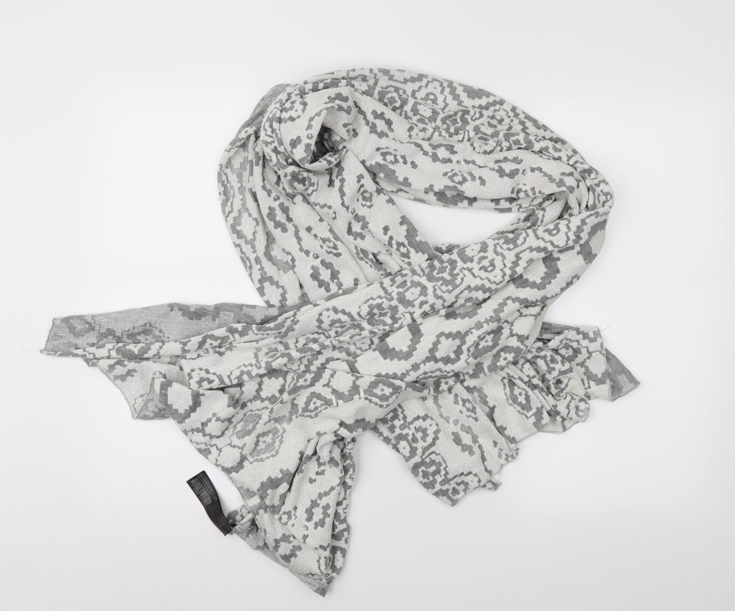 MNG Womens Grey Geometric Shawl/Wrap
