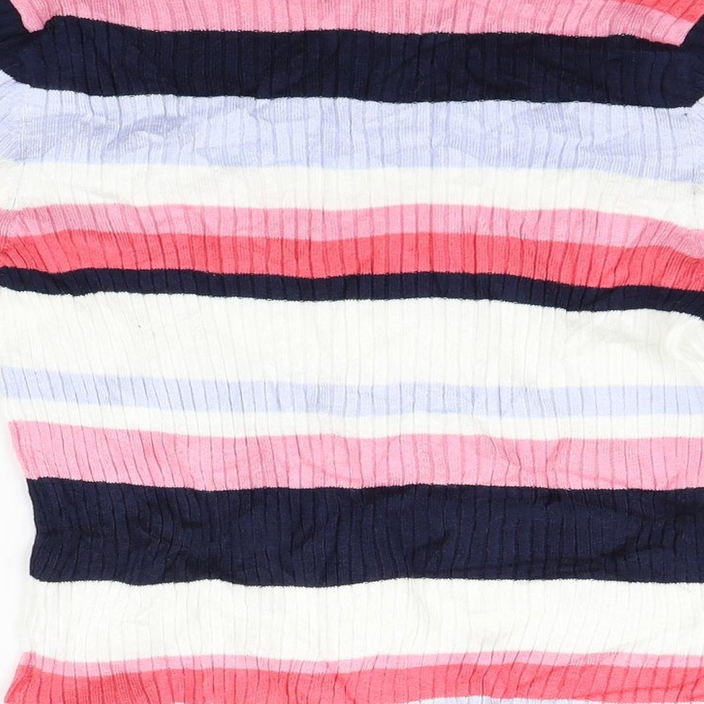 Marks and Spencer Womens Pink Striped Pullover Jumper Size 10