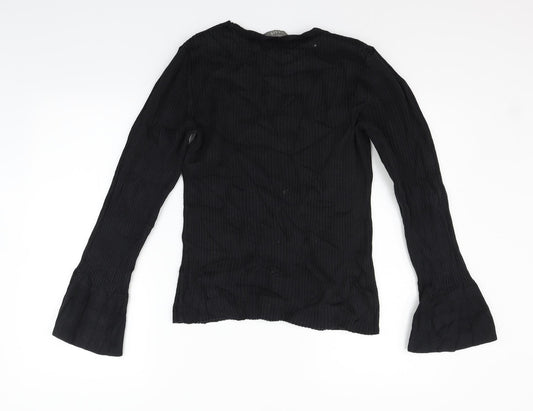 Oasis Womens Black Basic T-Shirt Size L