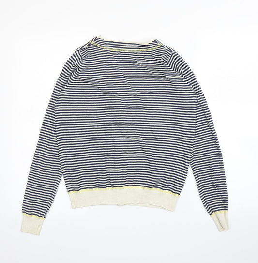 Topshop Womens Blue Striped Cardigan Jumper Size 6