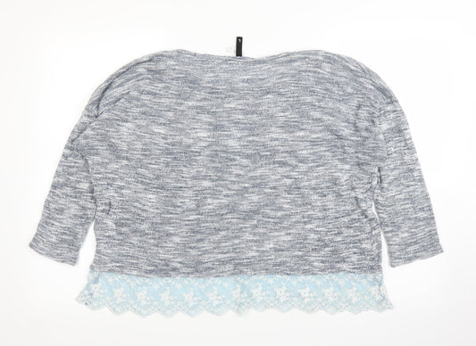 H&M Womens Grey Basic Blouse Size L