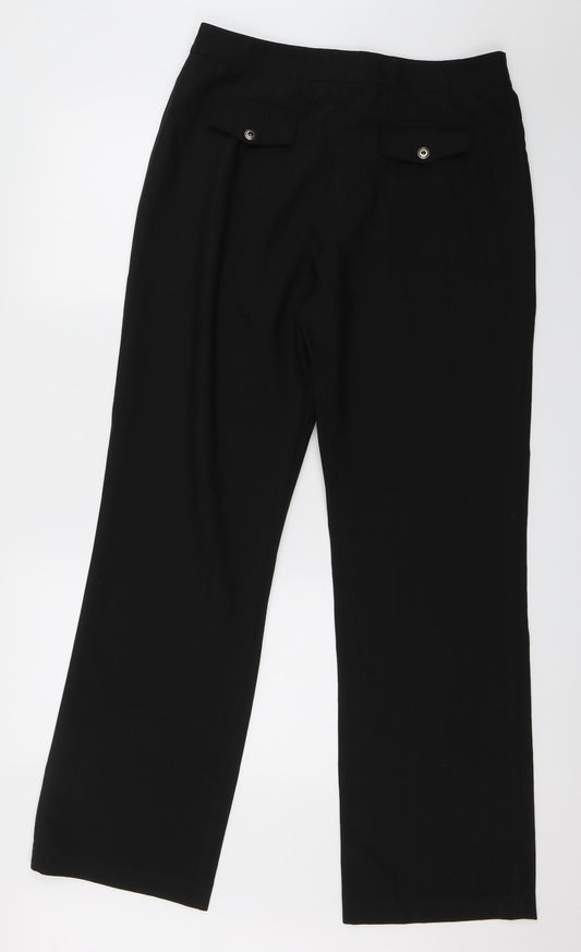 katy baker Womens Black Striped Trousers Size 16 L29 in - smart