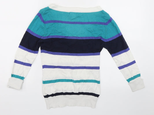 MNG BASICS Womens Multicoloured Striped Pullover Jumper Size M