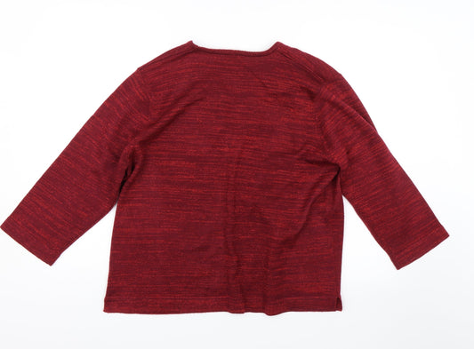 Luxury Knitwear Womens Red Cardigan Jumper Size M