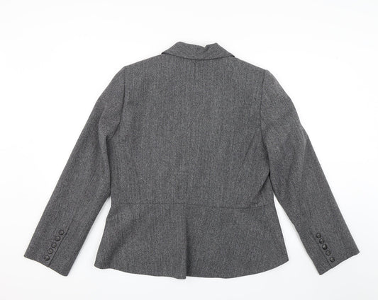 ANNE WEYBURN Womens Grey Jacket Suit Jacket Size 16