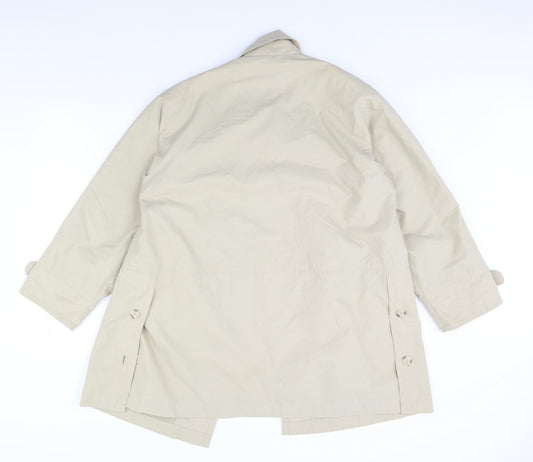 Preworn Womens Beige Overcoat Coat Size M