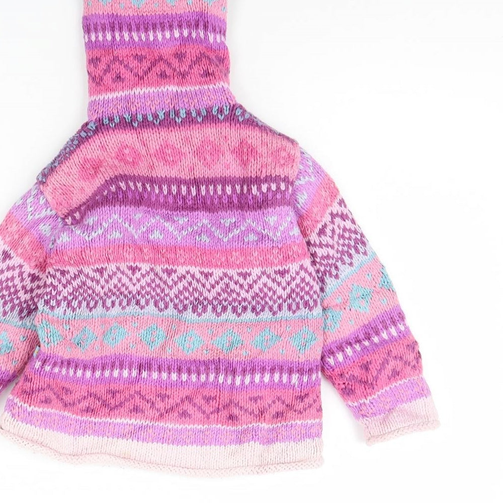 utam Girls Purple Striped Jacket Size M