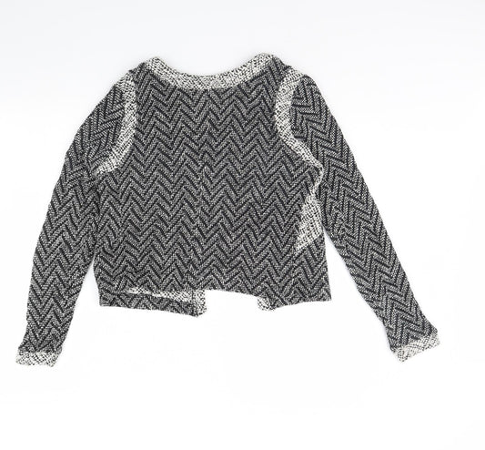 Miss Selfridge Womens Black Herringbone Jacket Size 12