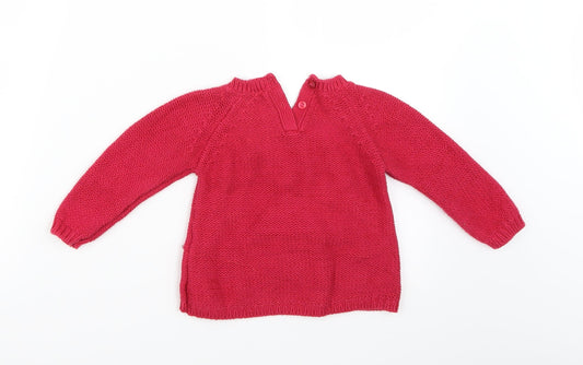 Matalan Girls Pink Pullover Jumper Size 12-18 Months