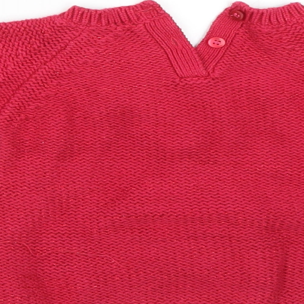 Matalan Girls Pink Pullover Jumper Size 12-18 Months