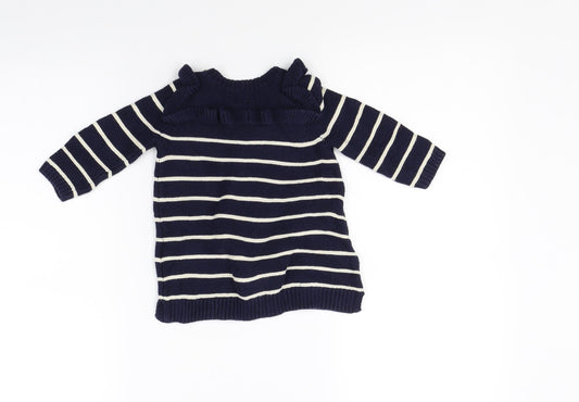 Gap Girls Blue Striped Jumper Dress Size 3-6 Months
