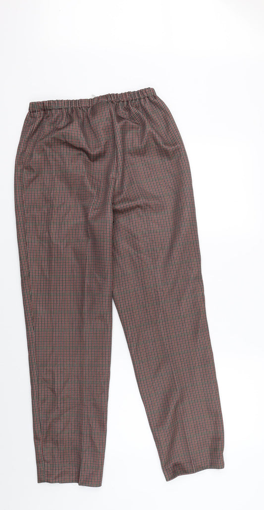 Paula-Wi Womens Brown Check Trousers Size 12 L26 in