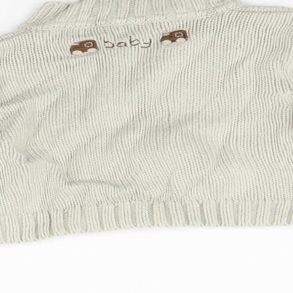 Marks and Spencer Boys Beige Full Zip Jumper Size 0-3 Months