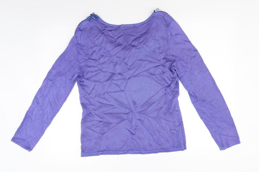Damart Womens Purple Knit Pullover Jumper Size 14