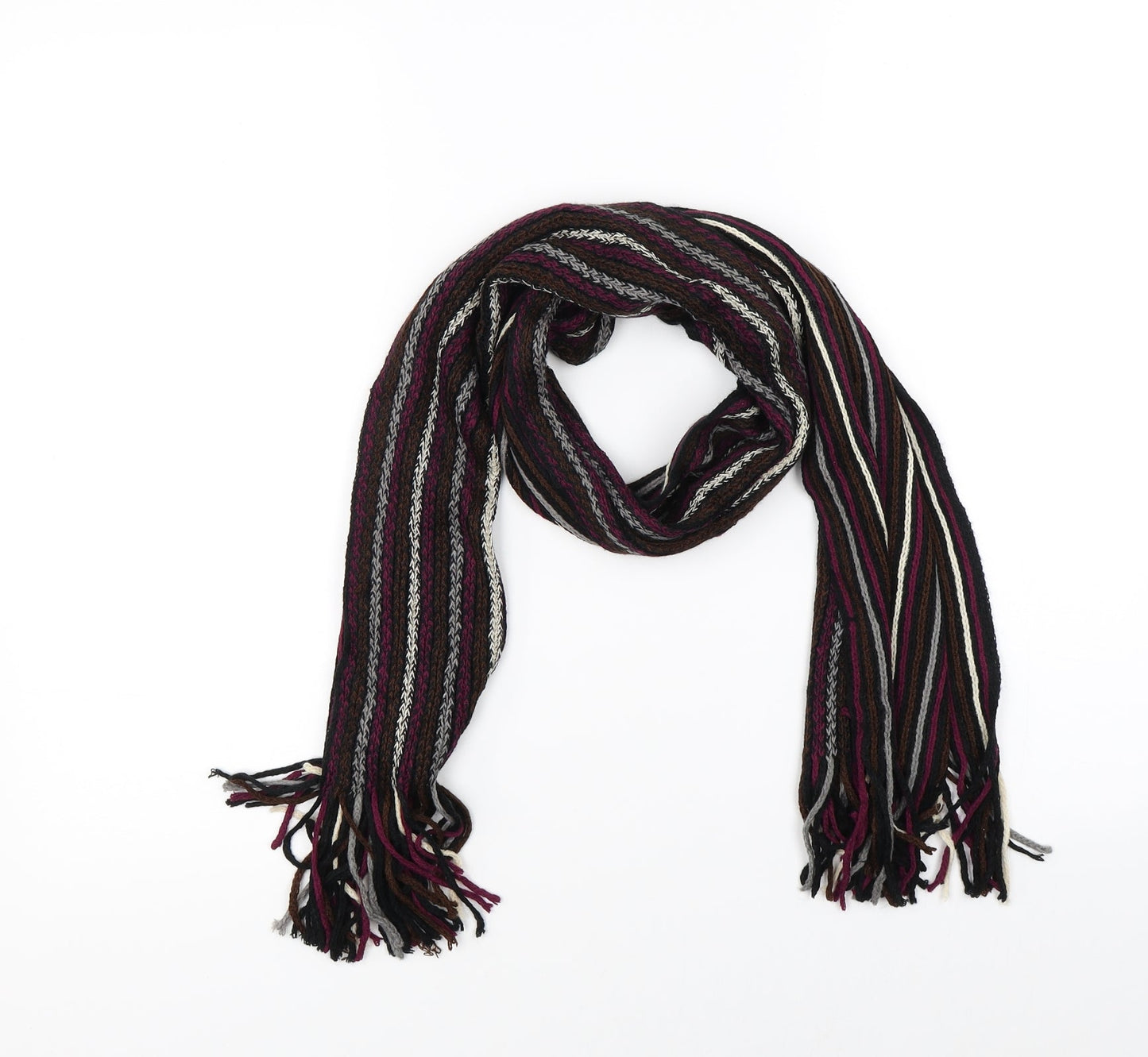 Preworn Unisex Purple Striped Scarf