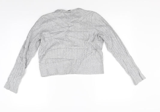 Stradivarius Womens Grey Knit Pullover Jumper Size S