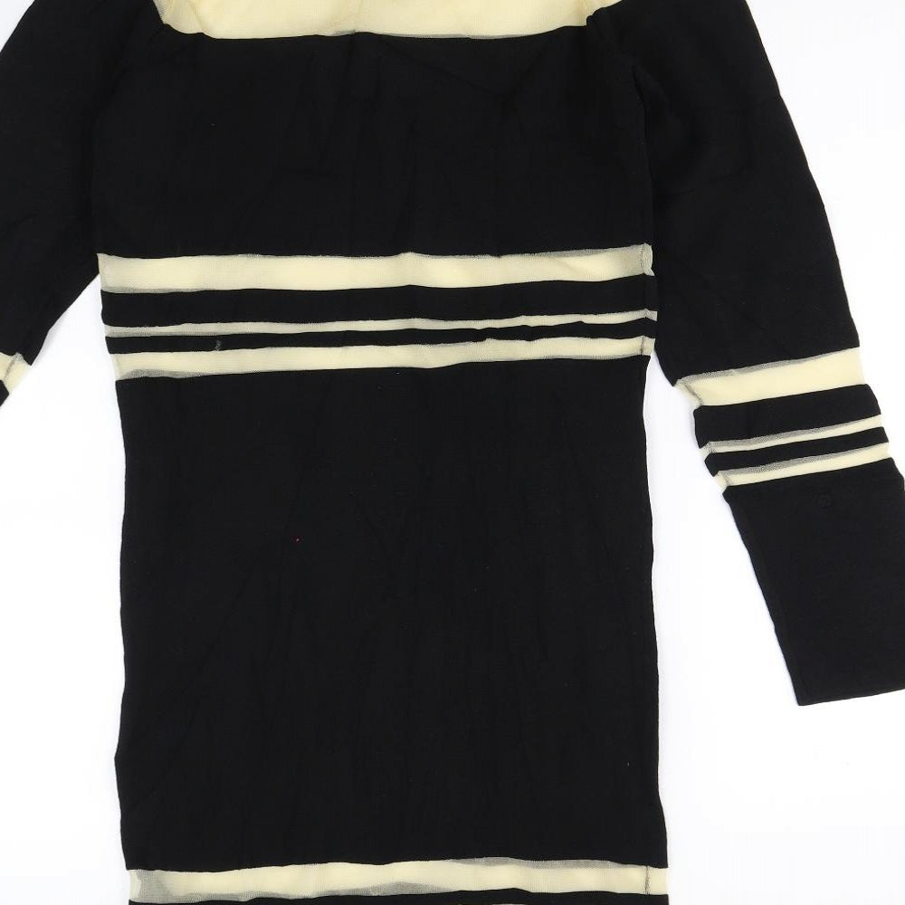 ASOS Womens Black Striped Pencil Dress Size 10