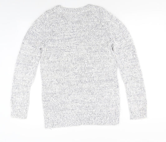 Preworn Womens Silver Knit Pullover Jumper Size S