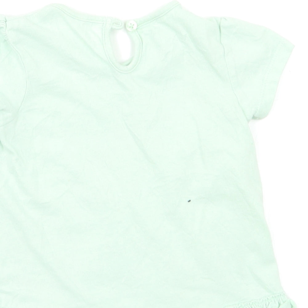 George Baby Green Floral Basic Blouse Size 6-9 Months