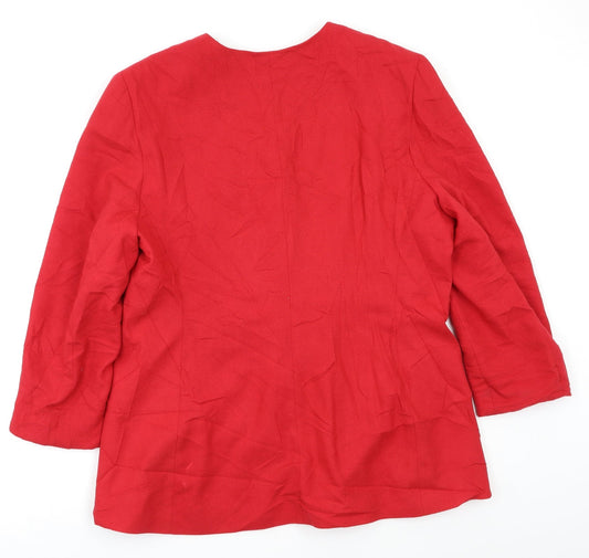 OPUS Womens Red Jacket Blazer Size 14