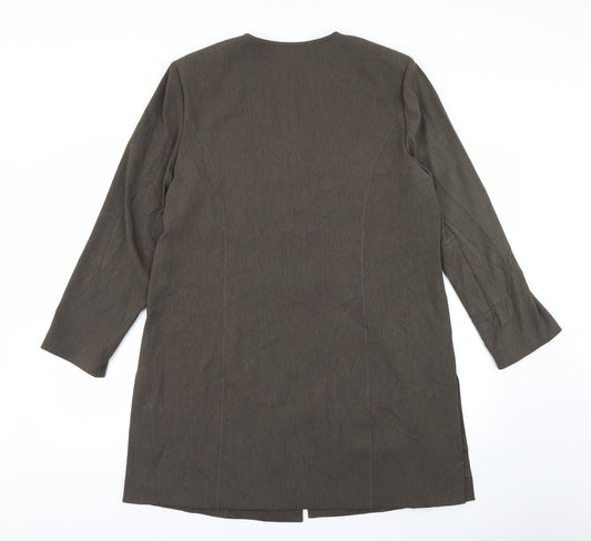 ELVI Womens Brown Kimono Blazer Size 18