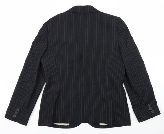 BHS Womens Black Striped Jacket Blazer Size 14