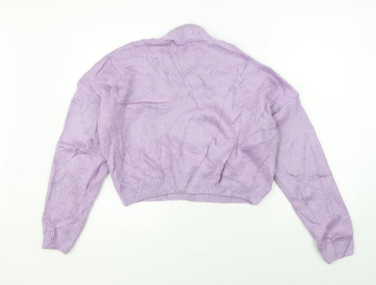 Nasty Gal Womens Purple Knit Pullover Jumper Size M