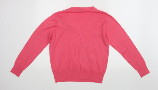 WOMAN Womens Pink Basic Blouse Size 10