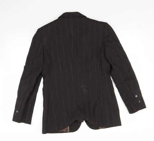 NEXT Womens Brown Striped Jacket Suit Jacket Size 12