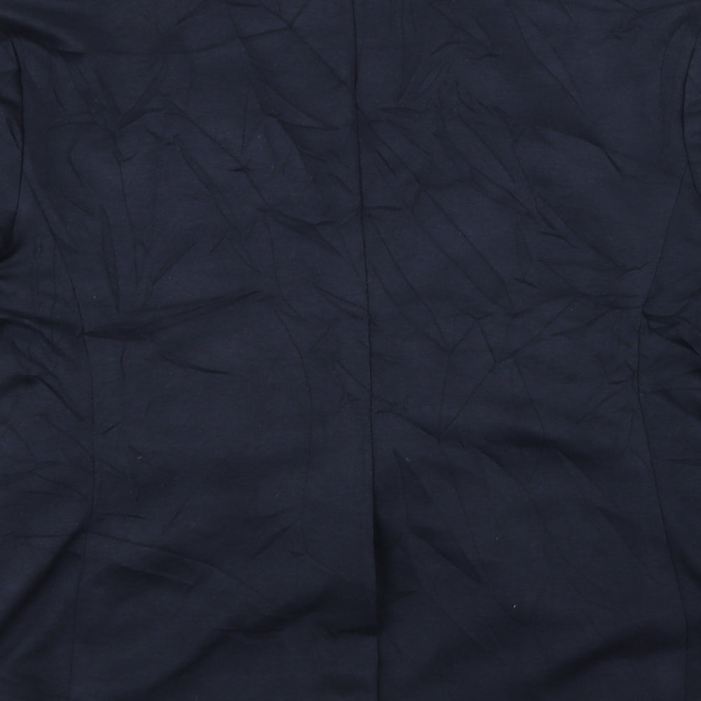 Brand and care label for ASOS men’s blue jacket, size 42