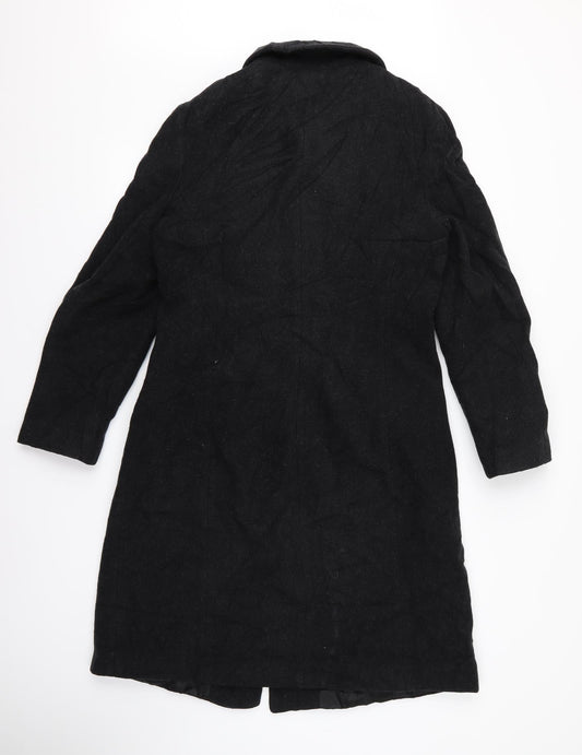 Preworn Womens Black Overcoat Jacket Size M