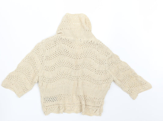 M&Co Womens Beige Knit Cardigan Jumper Size XS