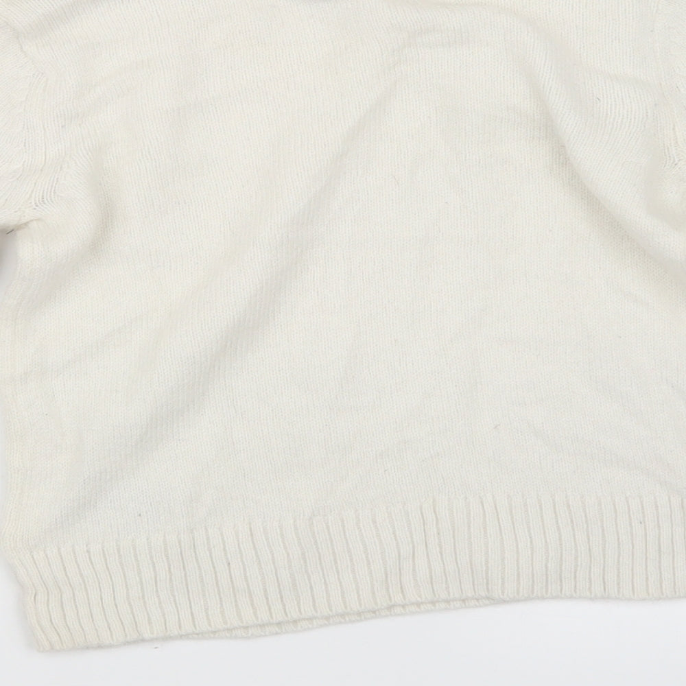 Gap Girls White Knit Pullover Jumper Size 10-11 Years