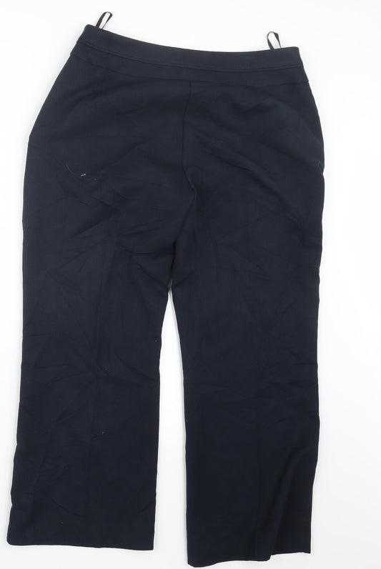 David Emanuel Womens Blue Trousers Size 12 L25.5 in