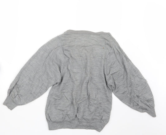 BALLSEY Womens Grey Knit Cardigan Jumper Size 10