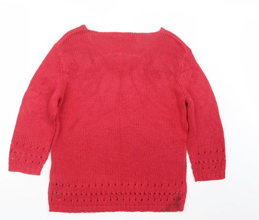 Avenue Womens Red Knit Pullover Jumper Size M
