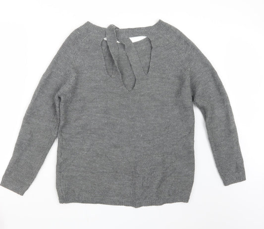Memory & Co Womens Grey Knit Pullover Jumper Size L