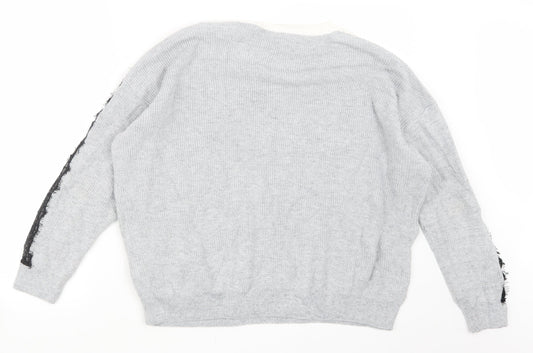 Marks and Spencer Womens Grey Knit Pullover Jumper Size L