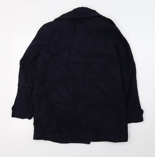 H&M Womens Blue Overcoat Jacket Size 8
